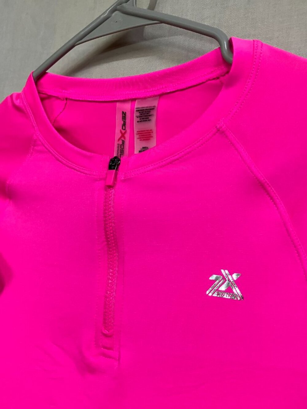 ZeroXposur Swimwear Athletic Top Women Small Pink UPF 50+ L-Sleeves Quarter Zip - Picture 4 of 8